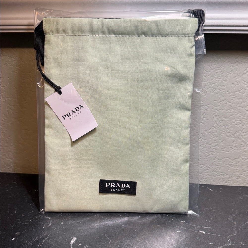 Prada Beauty Mint Green Drawstring Pouch